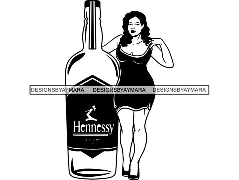 Whiskey Goddess Black Woman Sexy Melanin Nubian Liqueur Beverage Alcohol SVG Cut Files For Silhouette and Cricut