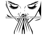 Woman Praying God Believe Religion Faith African American Ethnicity Afro Puffy Hair Life Quotes Spirit Awakening .SVG .EPS .PNG .Jpg Vector Clipart Cricut Circuit Cut Cutting