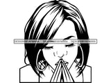 Woman Praying God Believe Religion Faith African American Ethnicity Afro Puffy Hair Life Quotes Spirit Awakening .SVG .EPS .PNG .Jpg Vector Clipart Cricut Circuit Cut Cutting