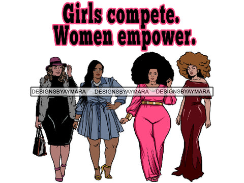 Thick Goddess Women Empower Life Quotes Freedom Nubian Melanin Afro Hairstyle Female Classy Lady .PNG .EPS .JPG Vector Clipart