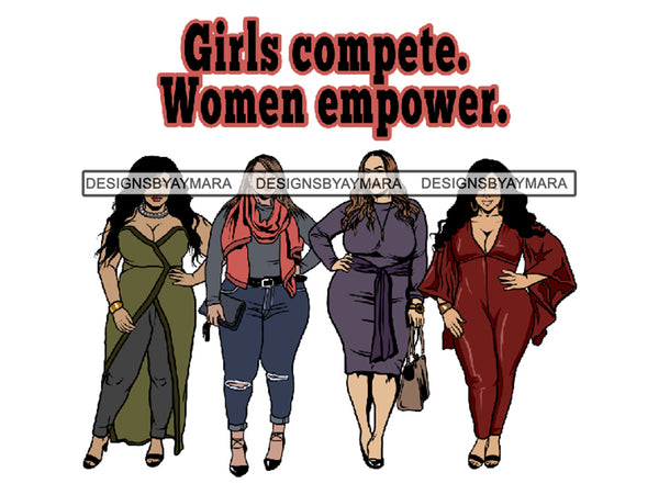 Thick Goddess Women Empower Life Quotes Freedom Nubian Melanin Afro Hairstyle Female Classy Lady .PNG .EPS .JPG Vector Clipart