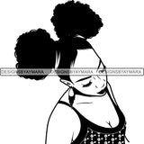 Beautiful Afro Woman Unique Designs In Black and White SVG Cutting Files For Silhouette Cricut and More