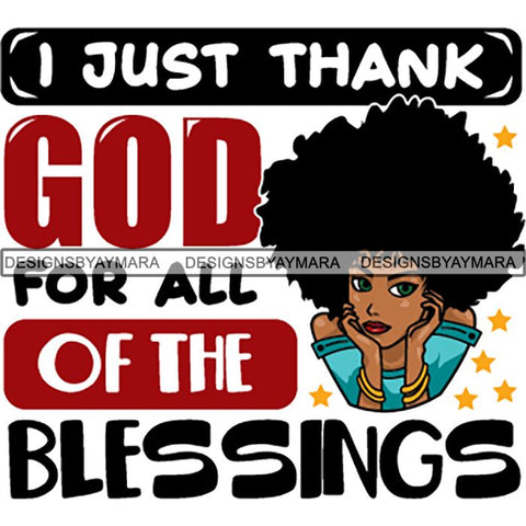 Afro Melanin Popping Lola Kinky Hair God Quotes SVG Cutting Files For Silhouette Cricut and More