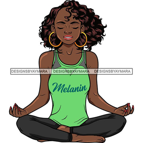 Afro Lola Meditation Meditate Yoga Relax Inhale Exhale Stress Free .SVG Cutting Files For Silhouette and Cricut and More!