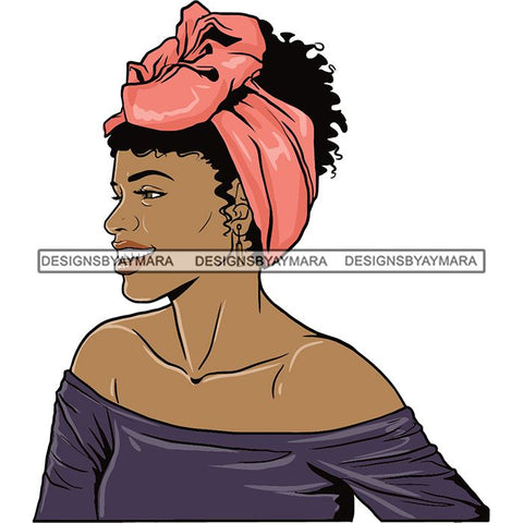 Beautiful Woman Turban Head Wrap Hairstyle SVG Files For Cutting and More!