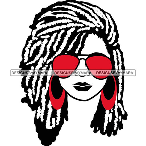 Afro Lola Boss Lady Dope Diva Glamour Wearing Glasses Accesories .SVG Cut Files