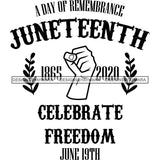 Juneteenth Emancipation Freedom June19 Holiday African American History  SVG PNG JPG Vector Cutting Files