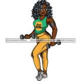 Lola Afro Beautiful Black Proud Woman Working Out .SVG Cutting Files For Silhouette and Cricut and More!