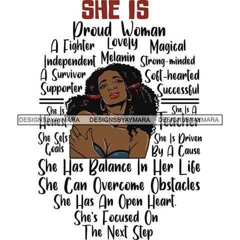 Afro Woman She's Successful Quotes SVG Files For Cutting and More!