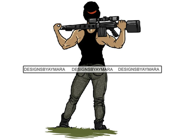 Military Woman USA Proud Melanin PNG Files For Print Not For Cutting
