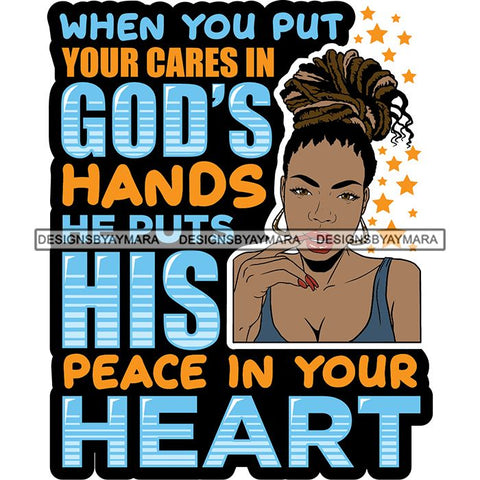 Afro Black Proud Woman Lord God Quotes SVG Cutting Files For Silhouette Cricut and More