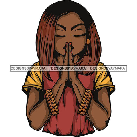 Afro Lola Praying God Lord Prayers In God We Trust .SVG Clipart Cutting Files For Silhouette and Cricut and More!