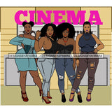 Friends Hanging Out Together Shopping Traveling Vacation Fun Buddy Sisters Girlfriends Women SVG Cutting Files