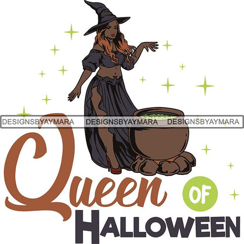 Afro Sexy Witches Halloween SVG Cutting Files For Silhouette Cricut and More