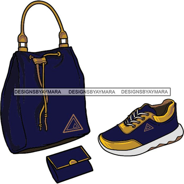 Purse Bag Shoes High Heels Glamour Luxury Fashion Shine SVG Clipart Vector Cutting Files