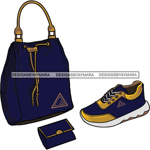 Purse Bag Shoes High Heels Glamour Luxury Fashion Shine SVG Clipart Vector Cutting Files