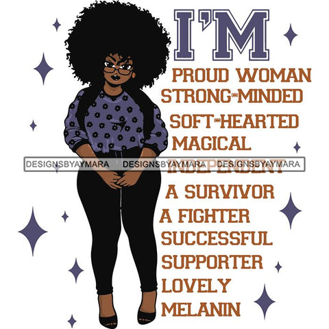 Afro Woman I'm Successful Quotes SVG Files For Cutting and More!