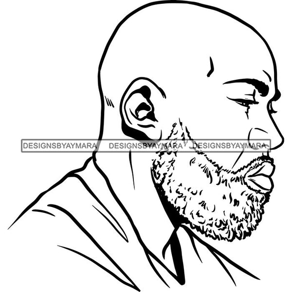 Attractive Man Bearded Hipster Model Fashion Male Guy Stylish Mustache Close-up Sexy Macho Manly SVG Files For Cutting