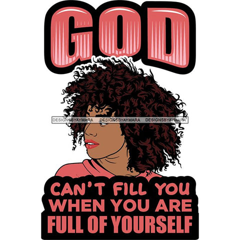 Afro Woman God Lord Life Quotes SVG Cutting Files For Silhouette and Cricut and More!