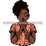 Afro Lola Praying God Lord Prayers In God We Trust .SVG Clipart Cutting Files For Silhouette and Cricut and More!