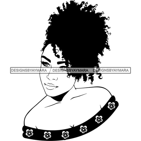 Afro Nubian Melanin Popping Kinky Hair Beautiful African American Woman SVG Cutting Files