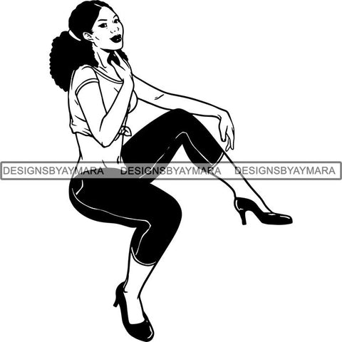 Afro Sexy Goddess Melanin Woman Queen Tattoo SVG Cut Files For Silhouette and Cricut