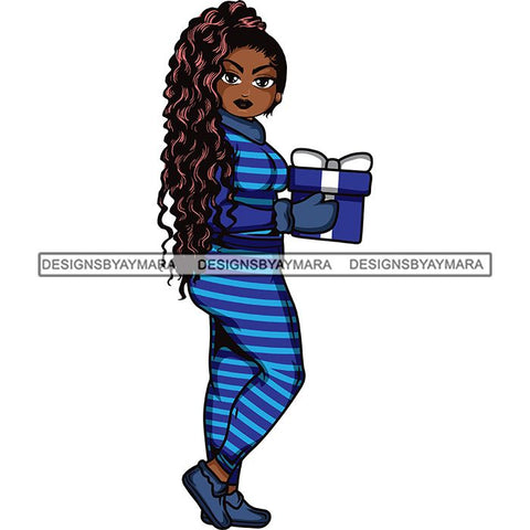 Afro Lola Christmas Winter Pajamas Gift .SVG Cutting Files For Silhouette and Cricut and More!