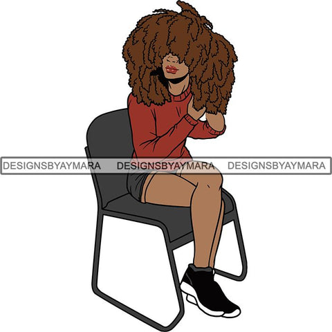Afro Independent Successful Woman SVG Cutting Files For Silhouette Cricut and More