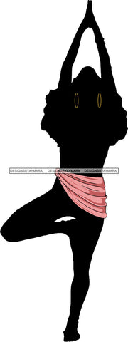Afro Woman Silhouette Doing Yoga Meditating Relax Meditate .SVG Cutting Files For Silhouette Cricut and More!