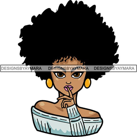 Afro Melanin Popping Lola Kinky Hair God Quotes SVG Cutting Files For Silhouette Cricut and More