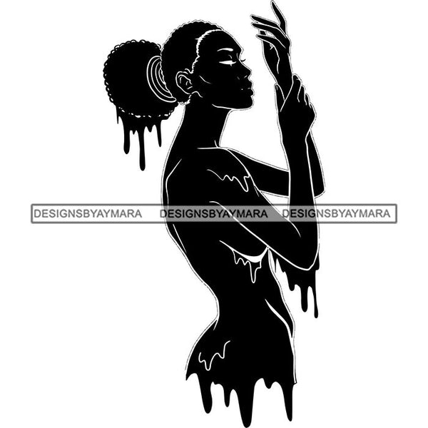 Sensual African Silhouette Goddess Safari Africa Nature Exotic Culture SVG Cutting Files.