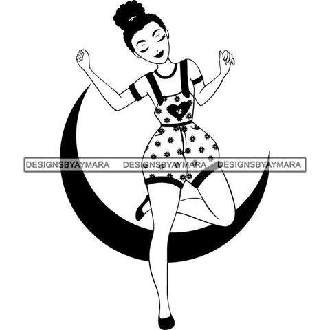 Afro Nubian Melanin Popping Kinky Hair Beautiful African American Woman SVG Cutting Files