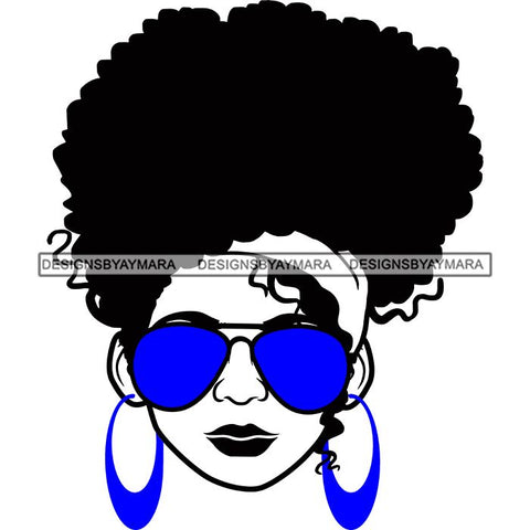 Afro Lola Boss Lady Dope Diva Glamour Wearing Glasses Accesories .SVG Cut Files