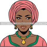 Afro Woman SVG Turban Head Wrap Cutting Files For Silhouette Cricut and More
