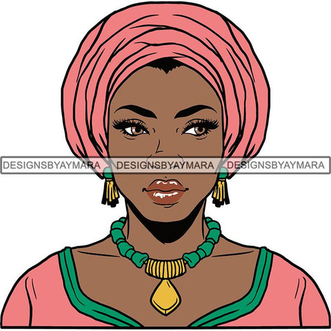 Afro Woman SVG Turban Head Wrap Cutting Files For Silhouette Cricut and More