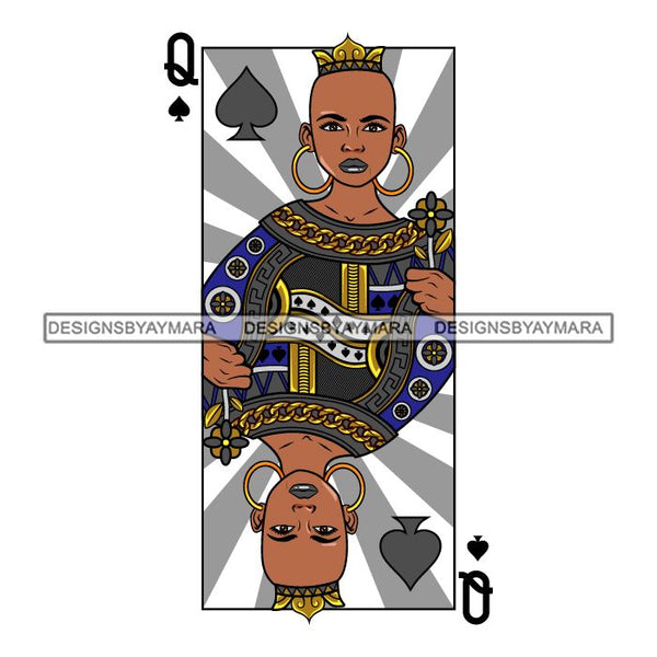 Afro Queen Lola Ace Casino Design Blackjack Poker Gambling Crown Royal SVG Cutting Files For Silhouette Cricut and More!