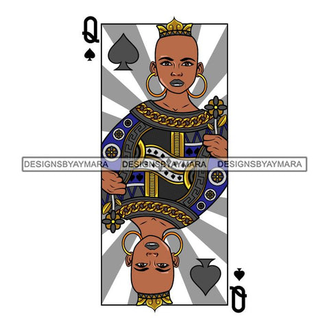 Afro Queen Lola Ace Casino Design Blackjack Poker Gambling Crown Royal SVG Cutting Files For Silhouette Cricut and More!