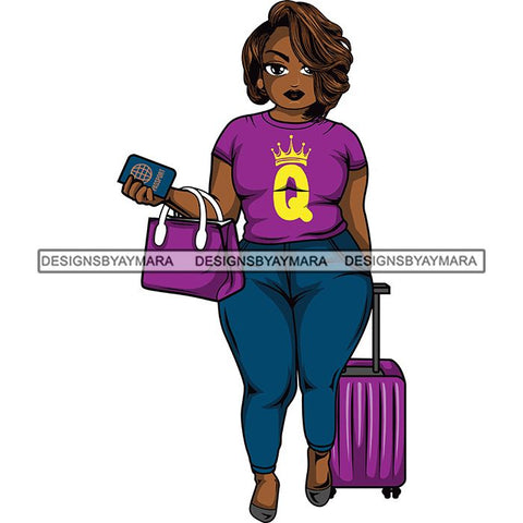 Afro Thick Curvy Lola Trip Vacation Mode Getaway .SVG Cutting Files For Silhouette and Cricut and More!