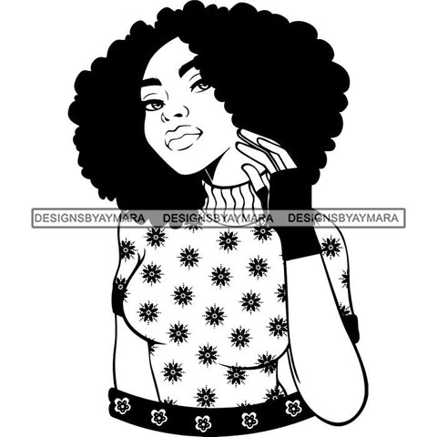 Afro Nubian Melanin Popping Kinky Hair Beautiful African American Woman SVG Cutting Files