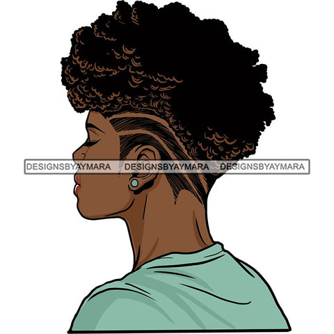 Afro Woman Short Haircut Curly Hairstyle Fashion Makeup Glamour SVG Files For Cutting and More!