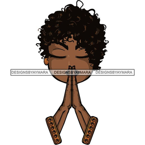 Afro Lola Praying Begging Asking God Lord Faith Strength .SVG Vector Clipart Cutting Files For Silhouette Cricut and More!