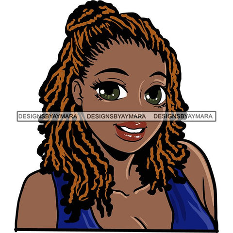 Afro Black Woman Sister-lock Hairstyle .SVG Cutting Files For Silhouette Cricut and More!