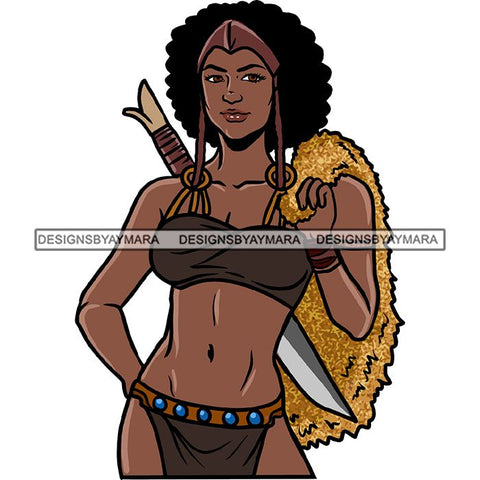 African American Woman Warrior Goddess Proud Roots Fighter Strong Build SVG Cutting Files