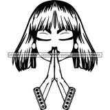 Afro Lola Praying Begging Asking God Lord Faith Strength .SVG Vector Clipart Cutting Files For Silhouette Cricut and More!