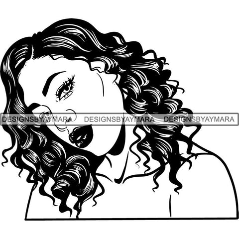 Beautiful Afro Woman Unique Designs In Black and White SVG Cutting Files For Silhouette Cricut and More