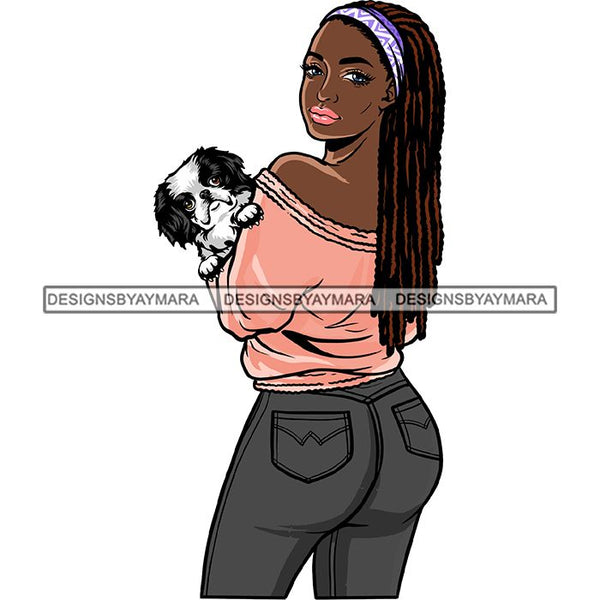 Beautiful Woman Dod Breed Japanese Chin Pet Animal Best Friend Mascot Goddess SVG Cutting Files