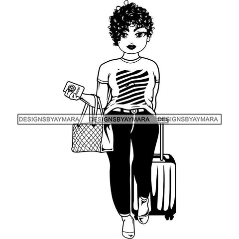 Lola Travel Vacation Getaway Black Proud Woman Traveling .SVG Cutting Files For Silhouette and Cricut and More!