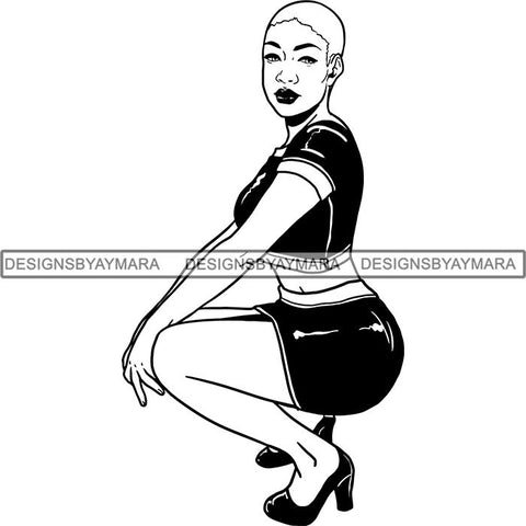 Melanin Bald Short Hairstyle Queen Goddess Nubian .SVG Cut Files For Silhouette and Cricut and Much More