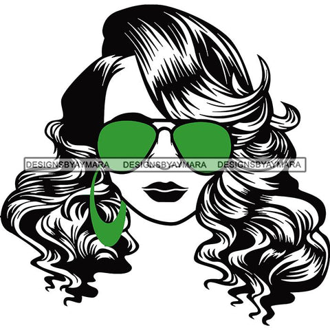 Afro Lola Boss Lady Dope Diva Glamour Wearing Glasses Accesories .SVG Cut Files