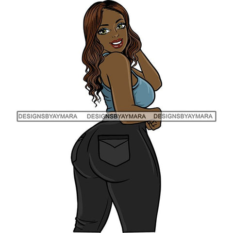Afro Thick Thigh Big Eyes Woman Sassy Exotic Curvy Goddess .SVG Cutting Files For Silhouette and Cricut and More!